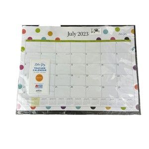 2023-2024 Blue Sky Teacher Dots 22" x 17" Academic Monthly Desk Pad Calendar